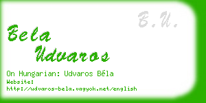 bela udvaros business card