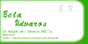 bela udvaros business card